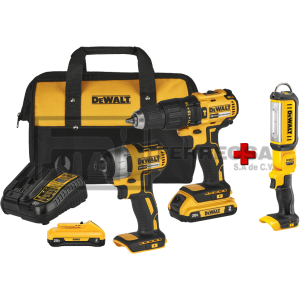 COMBO 20V 2AMP ROTOMARTILLO-ATORNILLADOR DE IMPACTO DCK276D2-B3+DCL050  DEWALT*